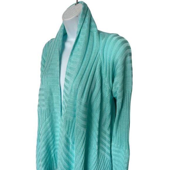 Cozy Water-Fall lightweight Cardigan Ribbed Texture Size M - Picture 4 of 6